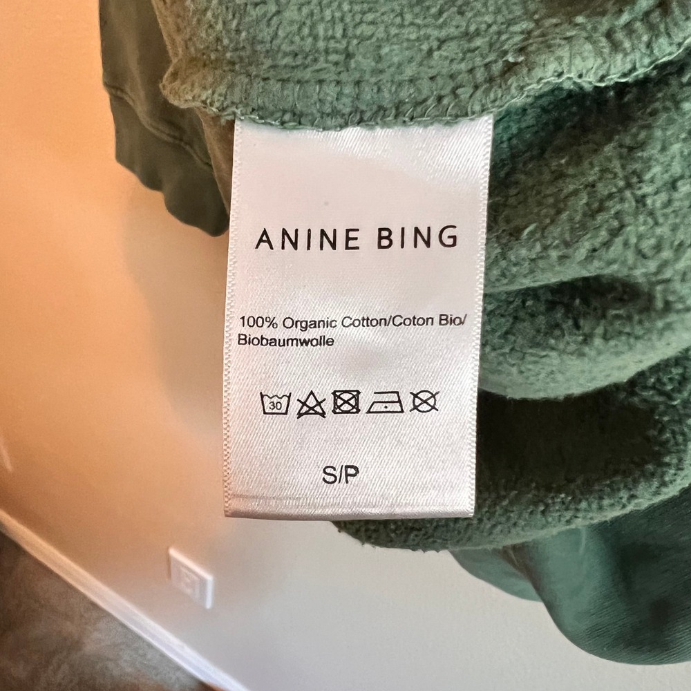 Anine Bing Sweatshirt Womens S Green Harvey Tour Graphic Organic Cotton Pullover - Picture 8 of 8
